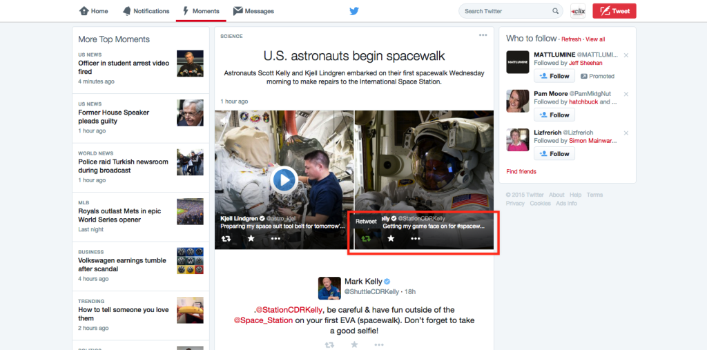 Twitter Moments Retweet